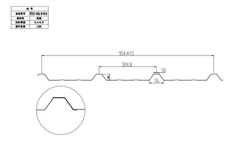 YX32-304.8-914彩钢板